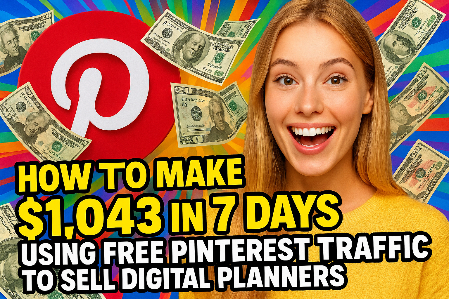 How To Make $1,043 in 7 Days Using Free Pinterest Traffic to Sell Digital Planners